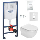 Комплект инсталляции: Унитаз ROCA MERIDIAN Rimless с сиденьем Slim, slow closing +Инсталляция GROHE RAPID SL 3в1, A34H242000+38772001+37131000